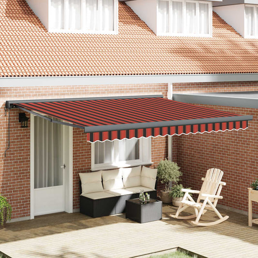 Ausziehbare Markise Rot und Schwarz 350 x 250 cm