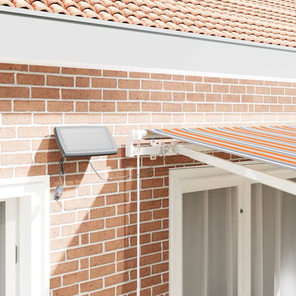 Ausziehbare Markise Mehrfarbig 350 x 250 cm Stoff und Aluminium