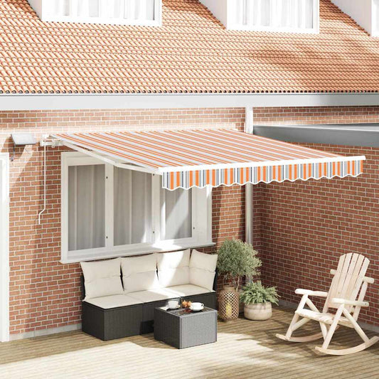 Ausziehbare Markise Mehrfarbig 350 x 250 cm Stoff und Aluminium