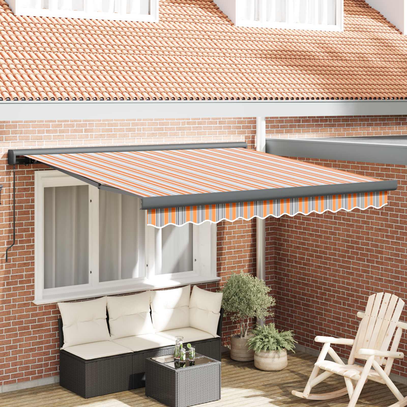 Ausziehbare Markise Mehrfarbig 350 x 250 cm