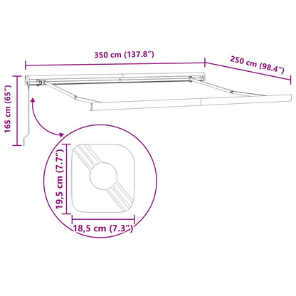 Ausziehbare Markise Mehrfarbig 350 x 250 cm