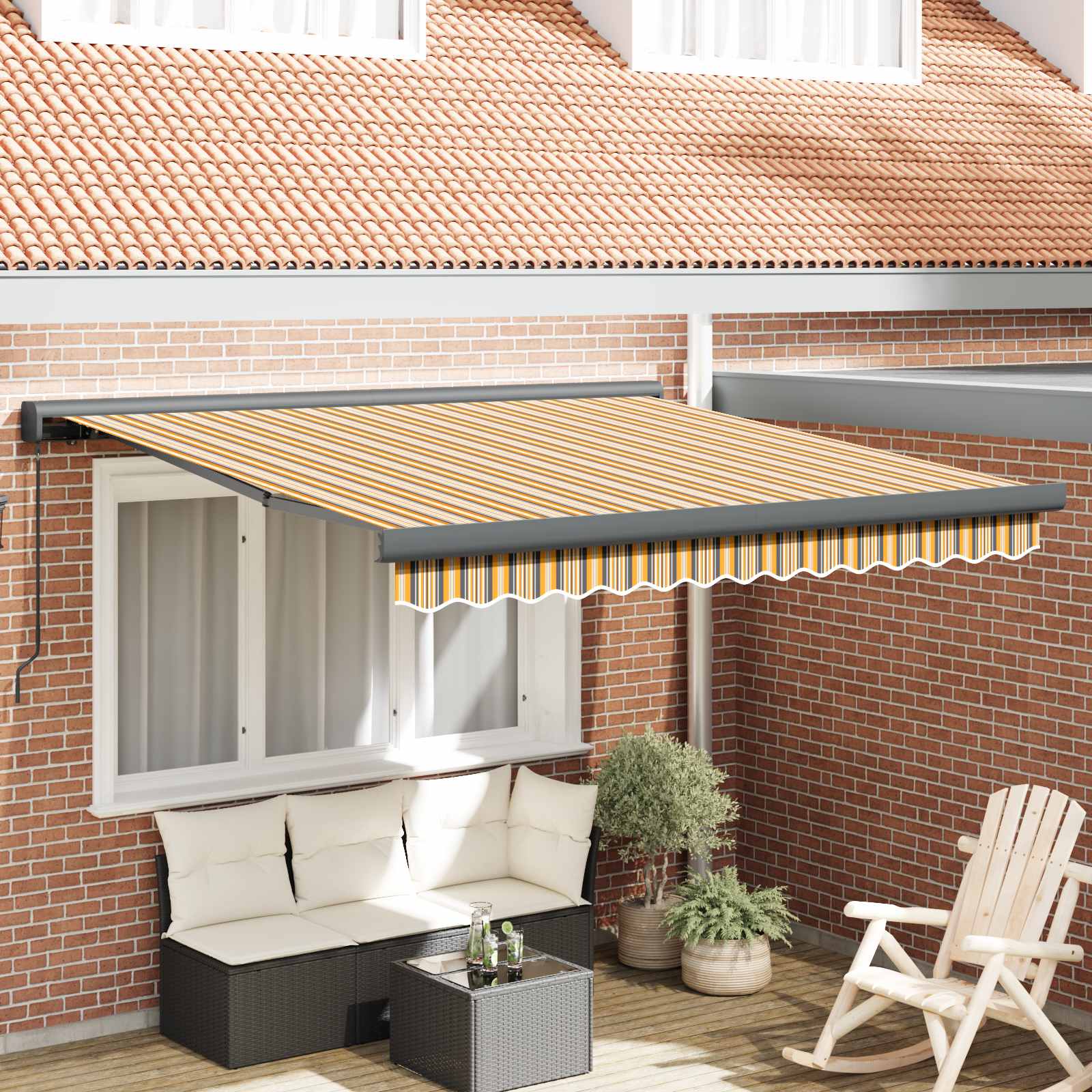 Ausziehbare Markise Mehrfarbig 350 x 250 cm