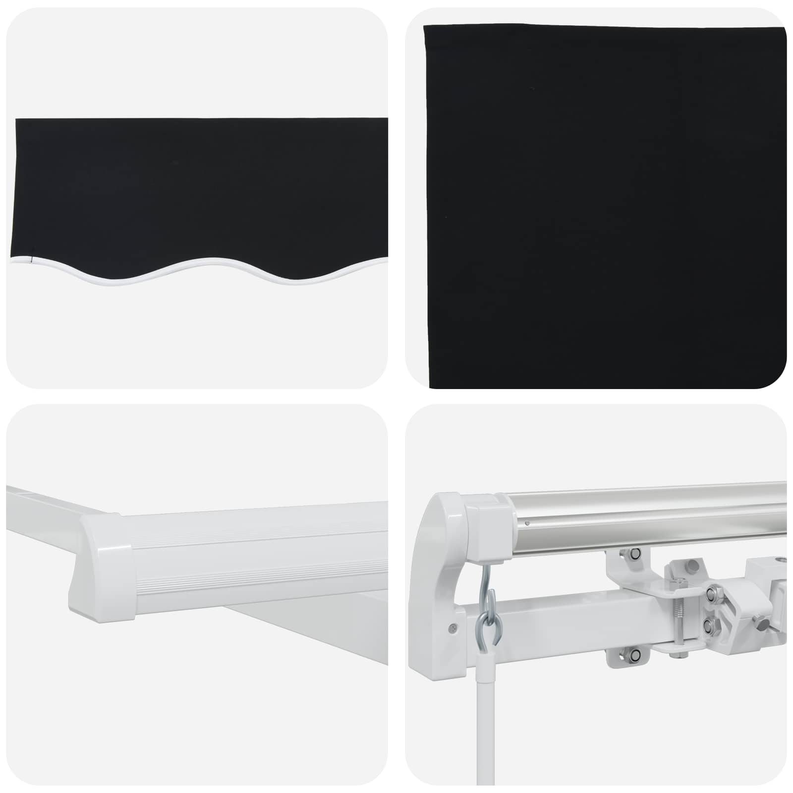 Ausziehbare Markise Schwarz 350 x 250 cm