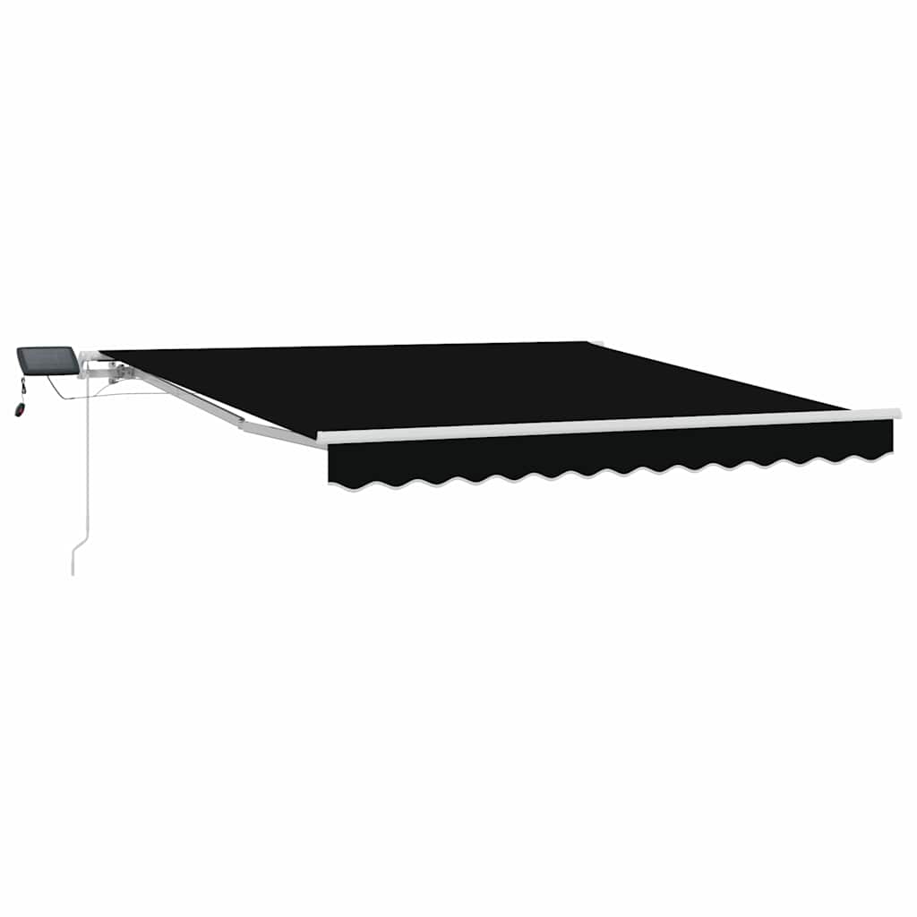 Ausziehbare Markise Schwarz 350 x 250 cm Stoff und Aluminium