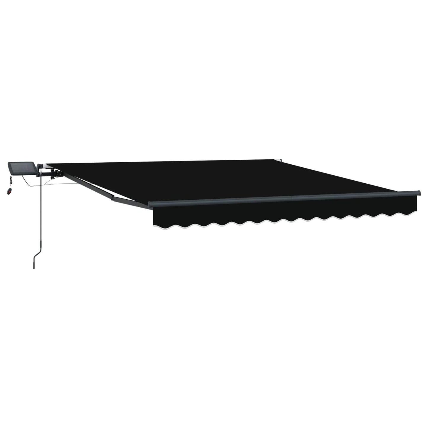Ausziehbare Markise Schwarz 350 x 250 cm Stoff und Aluminium