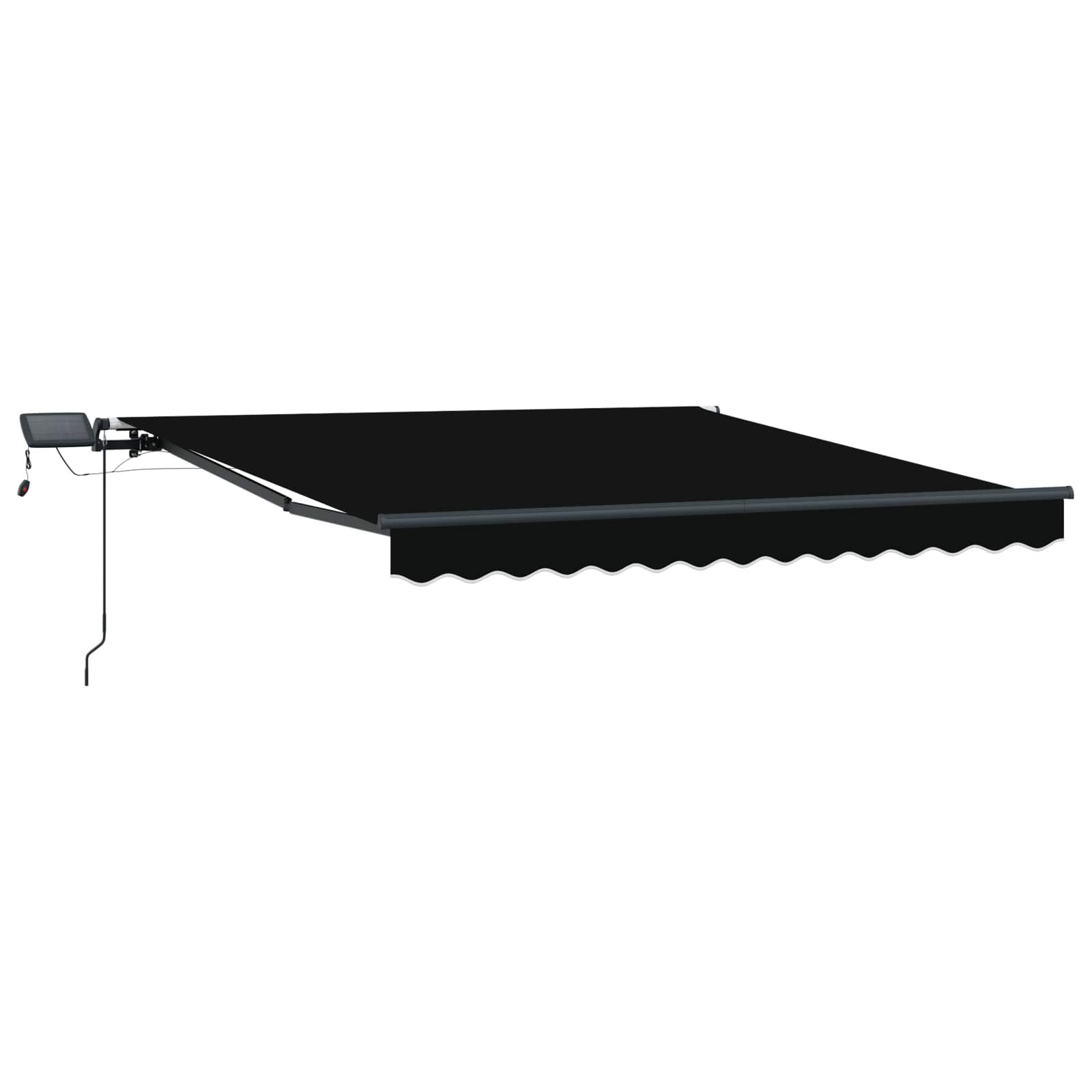 Ausziehbare Markise Schwarz 350 x 250 cm Stoff und Aluminium