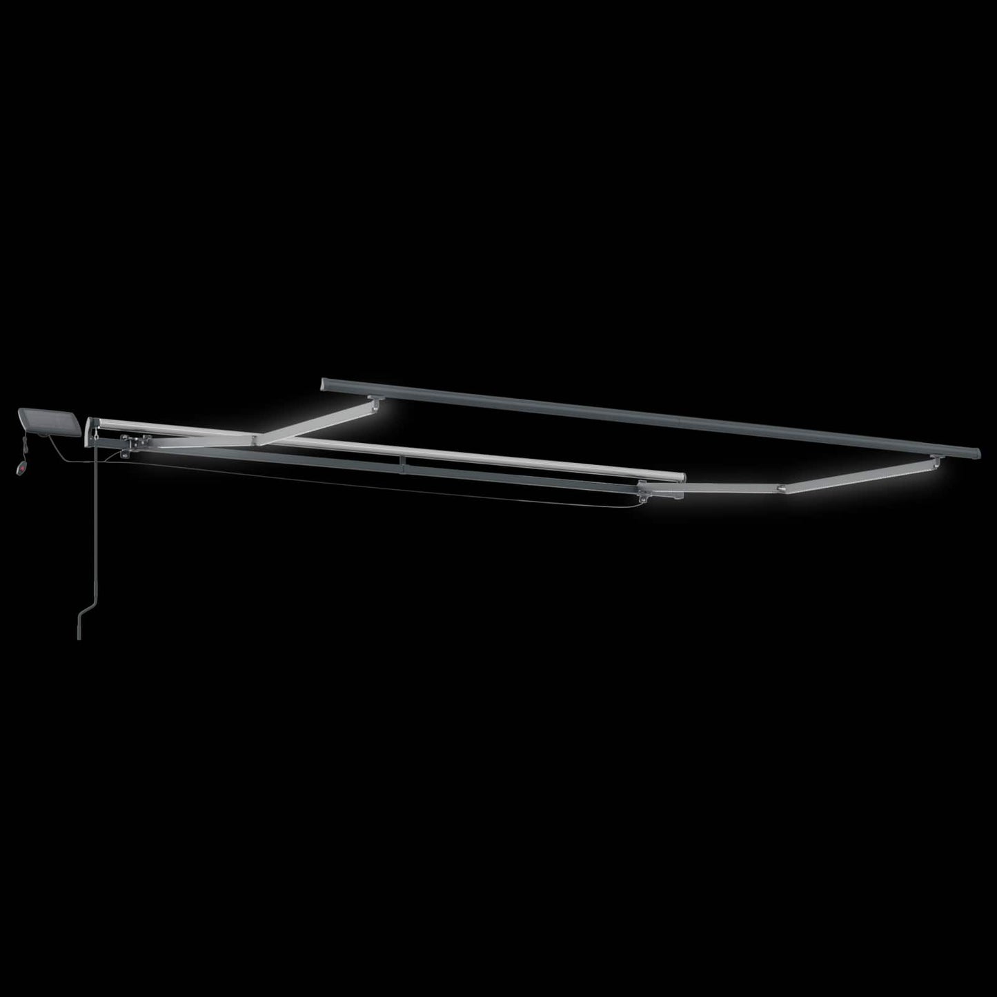 Ausziehbare Markise Schwarz 350 x 250 cm Stoff und Aluminium