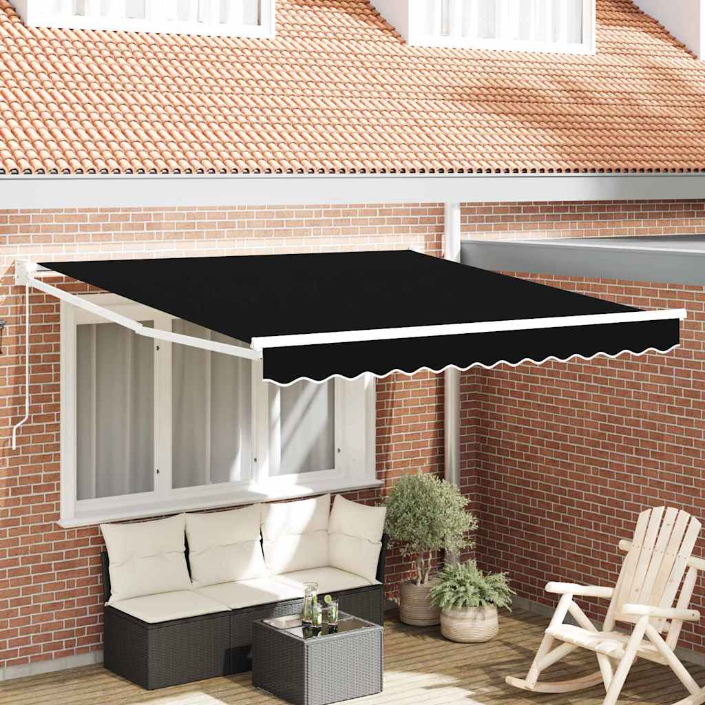 Ausziehbare Markise Schwarz 350 x 250 cm