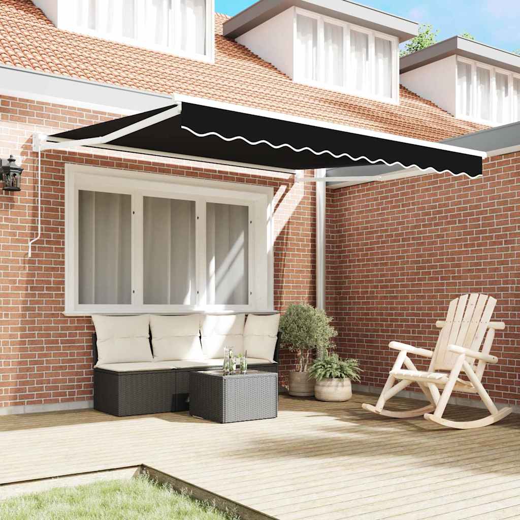 Ausziehbare Markise Schwarz 350 x 250 cm
