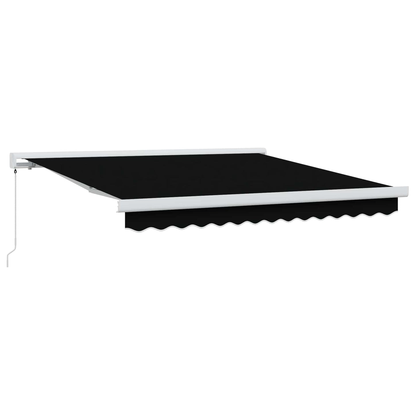 Ausziehbare Markise Schwarz 350 x 250 cm Leinen und Aluminium