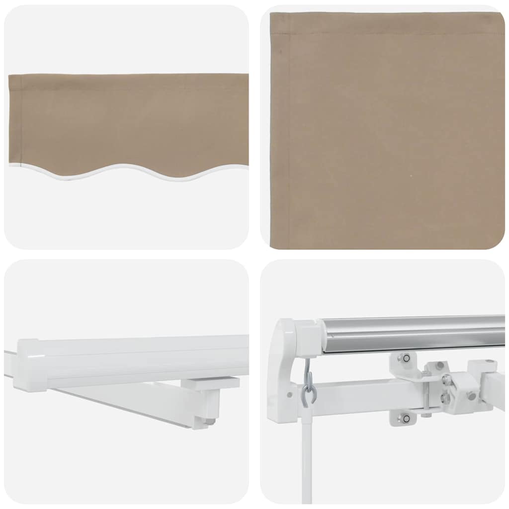 Ausziehbare Markise Beige 350 x 250 cm Stoff und Aluminium