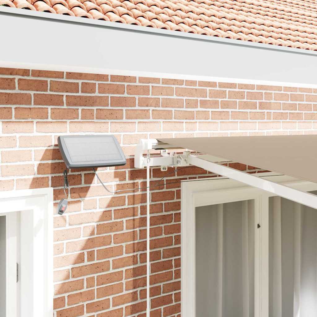 Ausziehbare Markise Beige 350 x 250 cm Stoff und Aluminium