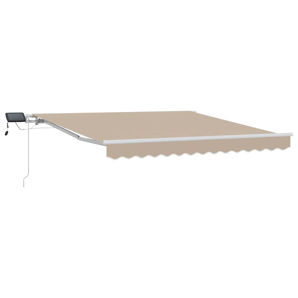 Ausziehbare Markise Beige 350 x 250 cm Stoff und Aluminium