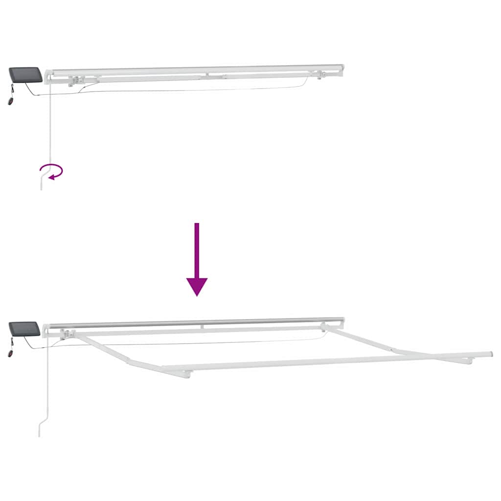 Ausziehbare Markise Beige 350 x 250 cm Stoff und Aluminium