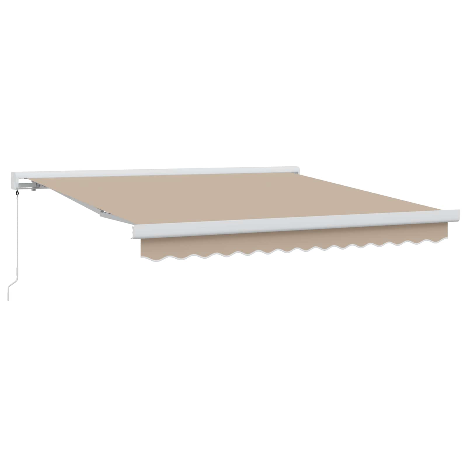 Ausziehbare Markise Beige 350 x 250 cm Leinen und Aluminium