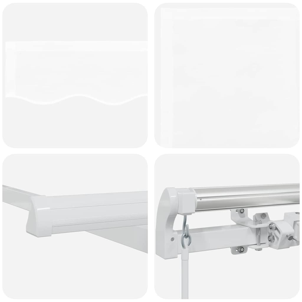 Ausziehbare Markise Weiß 350 x 250 cm Polyester und Aluminium