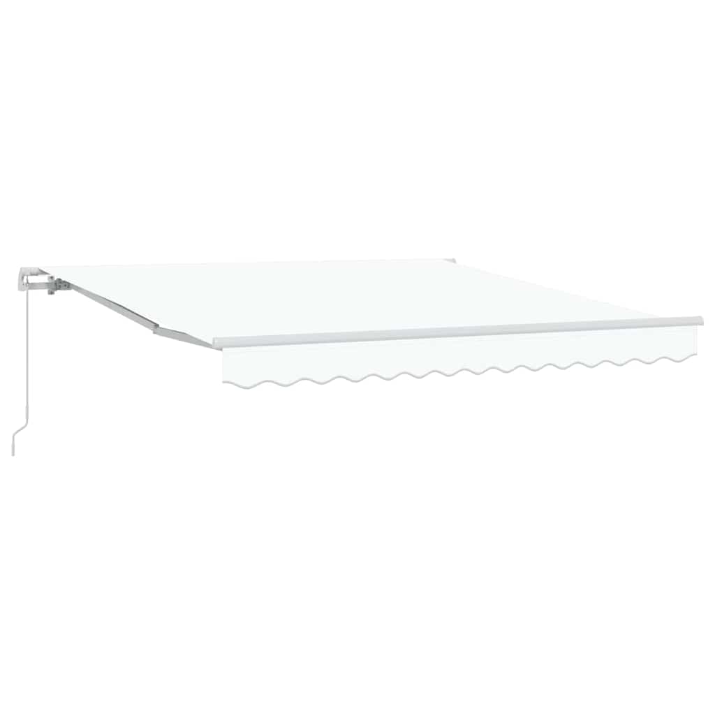 Ausziehbare Markise Weiß 350 x 250 cm Polyester und Aluminium