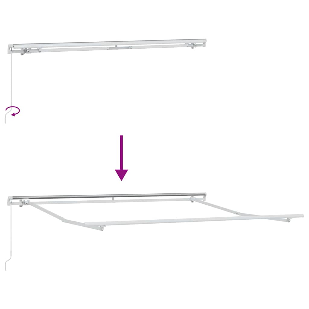 Ausziehbare Markise Weiß 350 x 250 cm Polyester und Aluminium