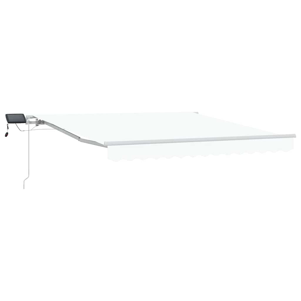 Ausziehbare Markise Weiß 350 x 250 cm Stoff und Aluminium