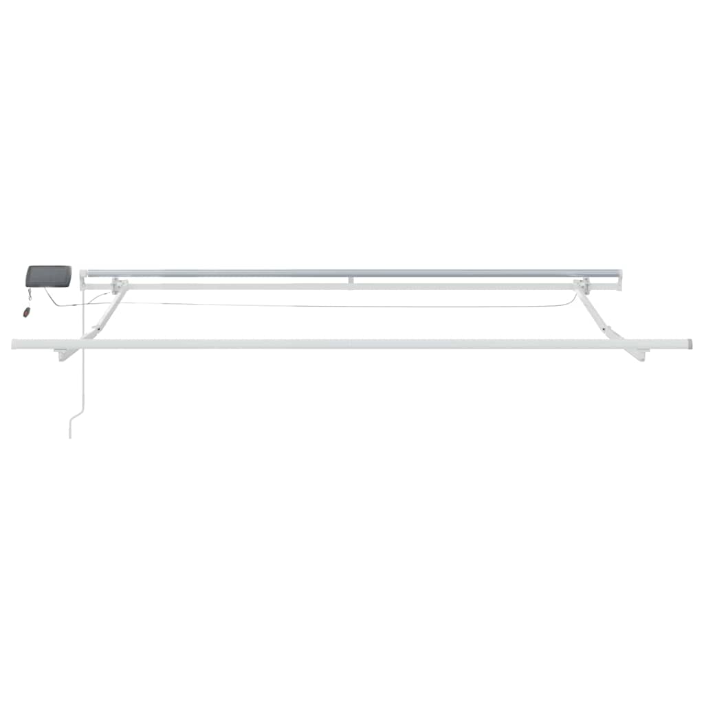 Ausziehbare Markise Weiß 350 x 250 cm Stoff und Aluminium