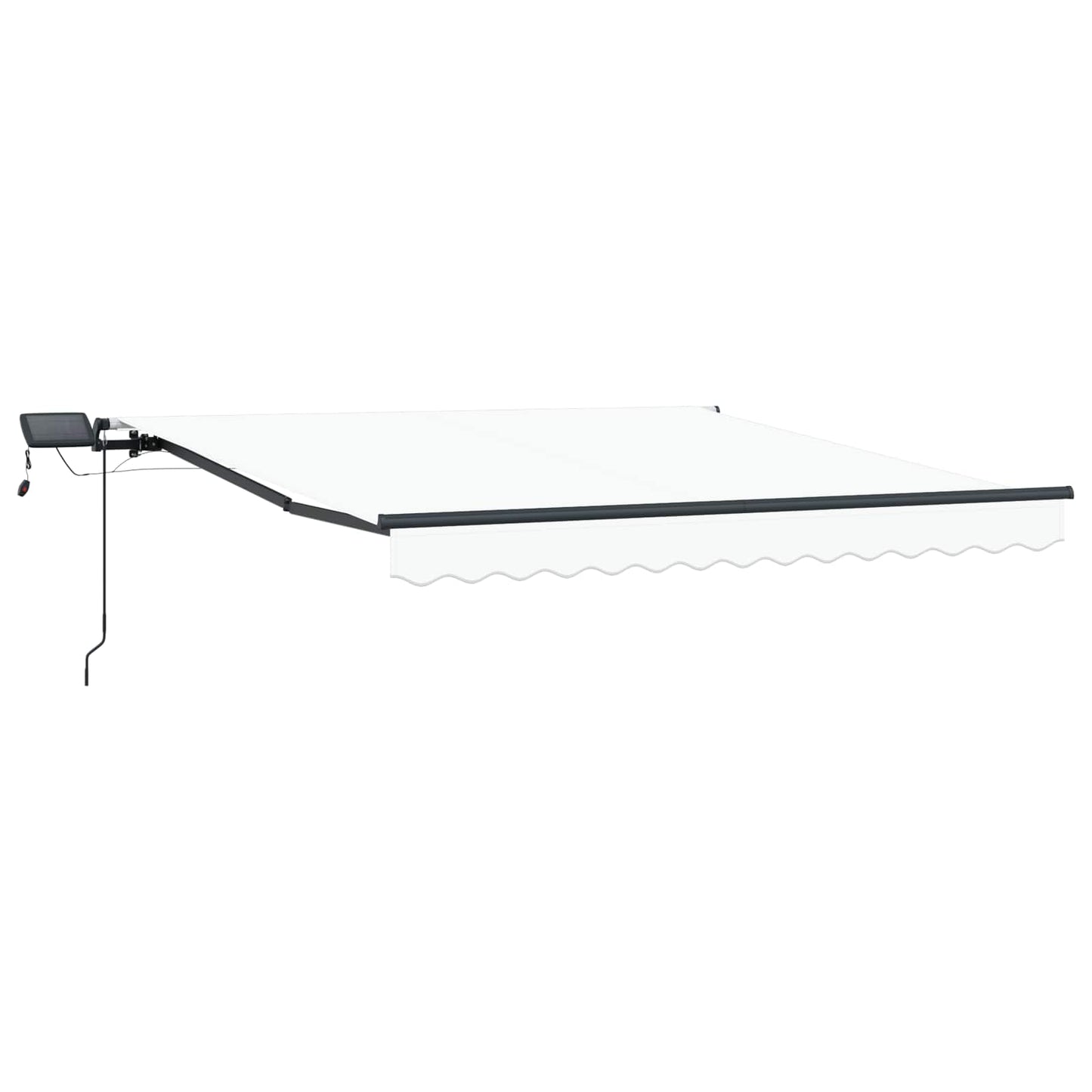Ausziehbare Markise Weiß 350 x 250 cm Stoff und Aluminium