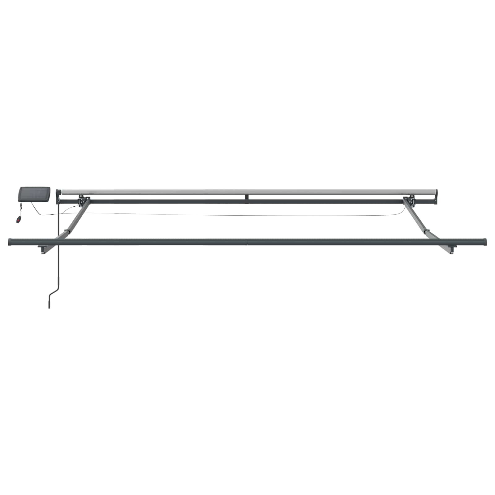 Ausziehbare Markise Weiß 350 x 250 cm Stoff und Aluminium