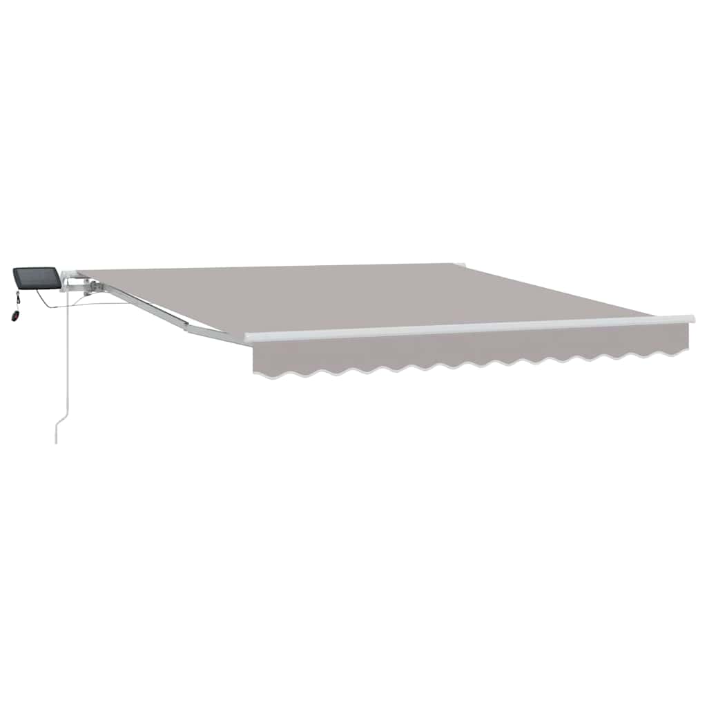 Ausziehbare Markise Hellgrau 350 x 250 cm Stoff und Aluminium