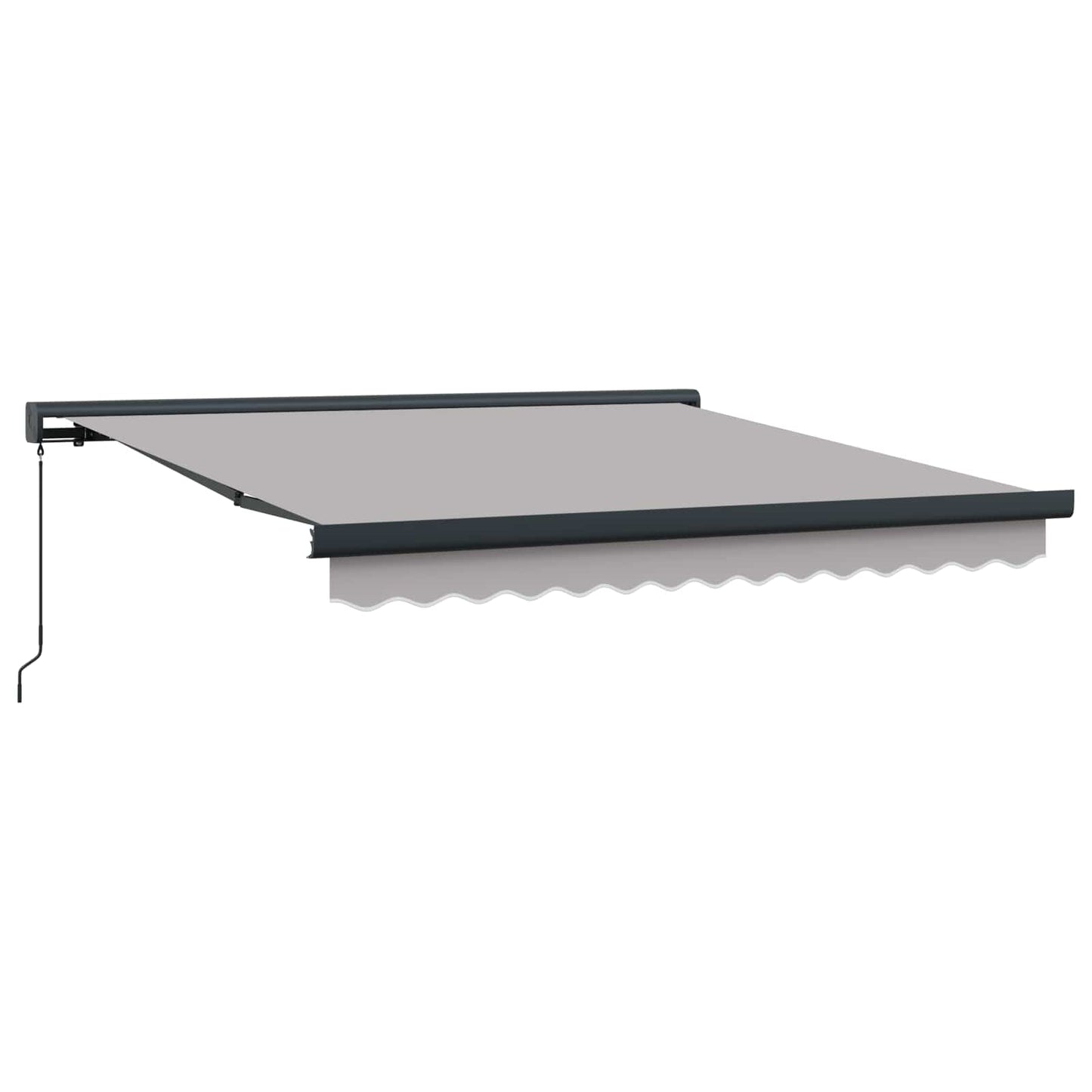 Ausziehbare Markise Hellgrau 350 x 250 cm Leinen und Aluminium