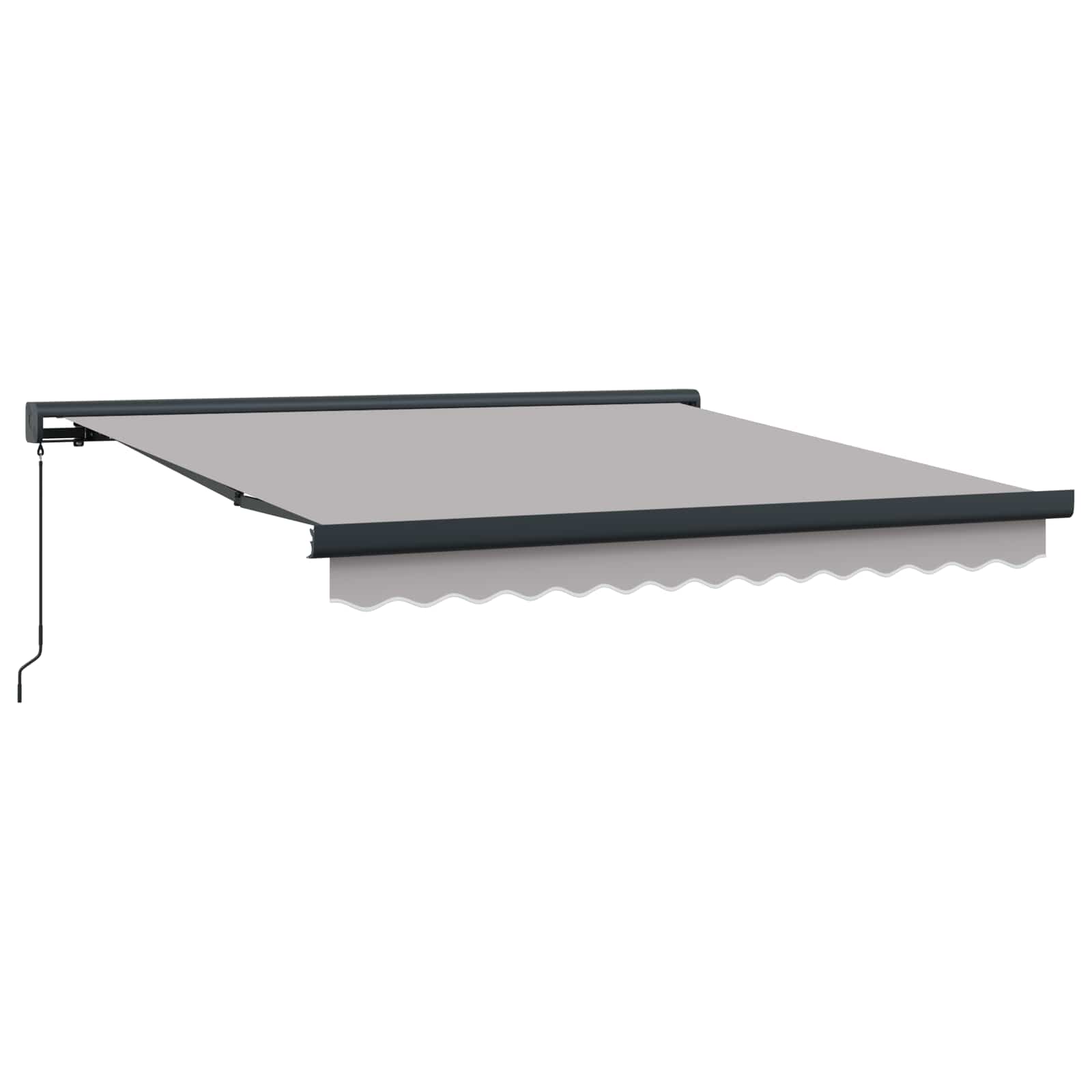 Ausziehbare Markise Hellgrau 350 x 250 cm Leinen und Aluminium