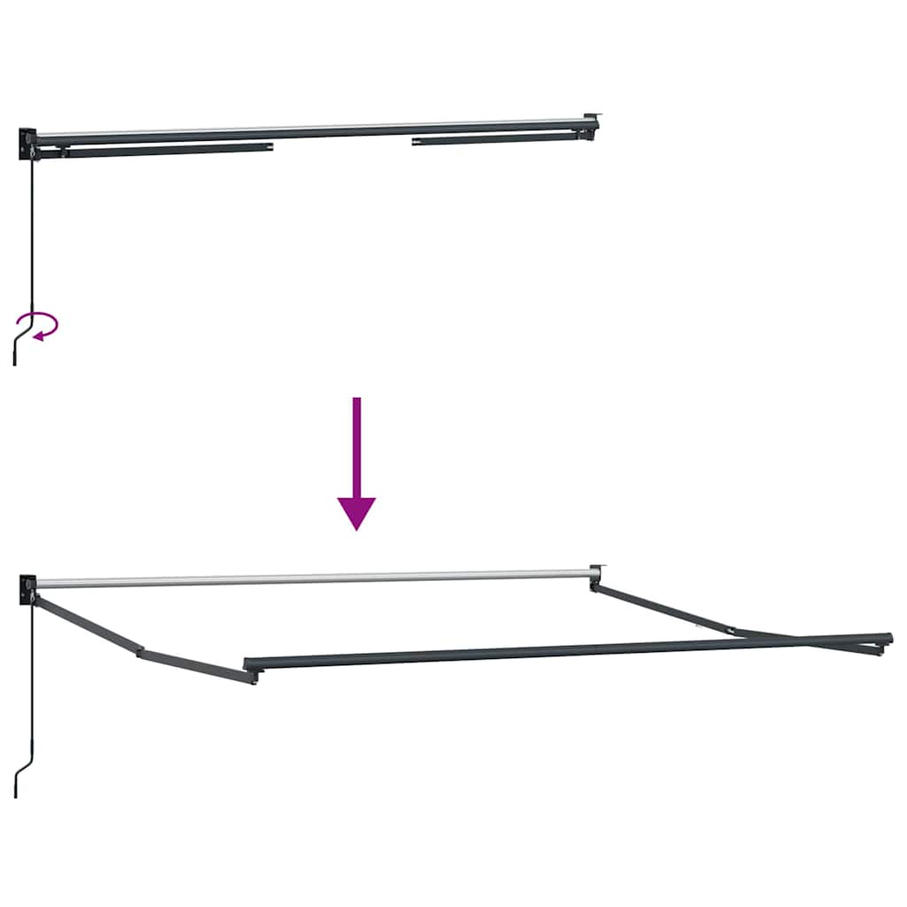 Einziehbare Markise Rot 350 x 250 cm Polyester und Aluminium