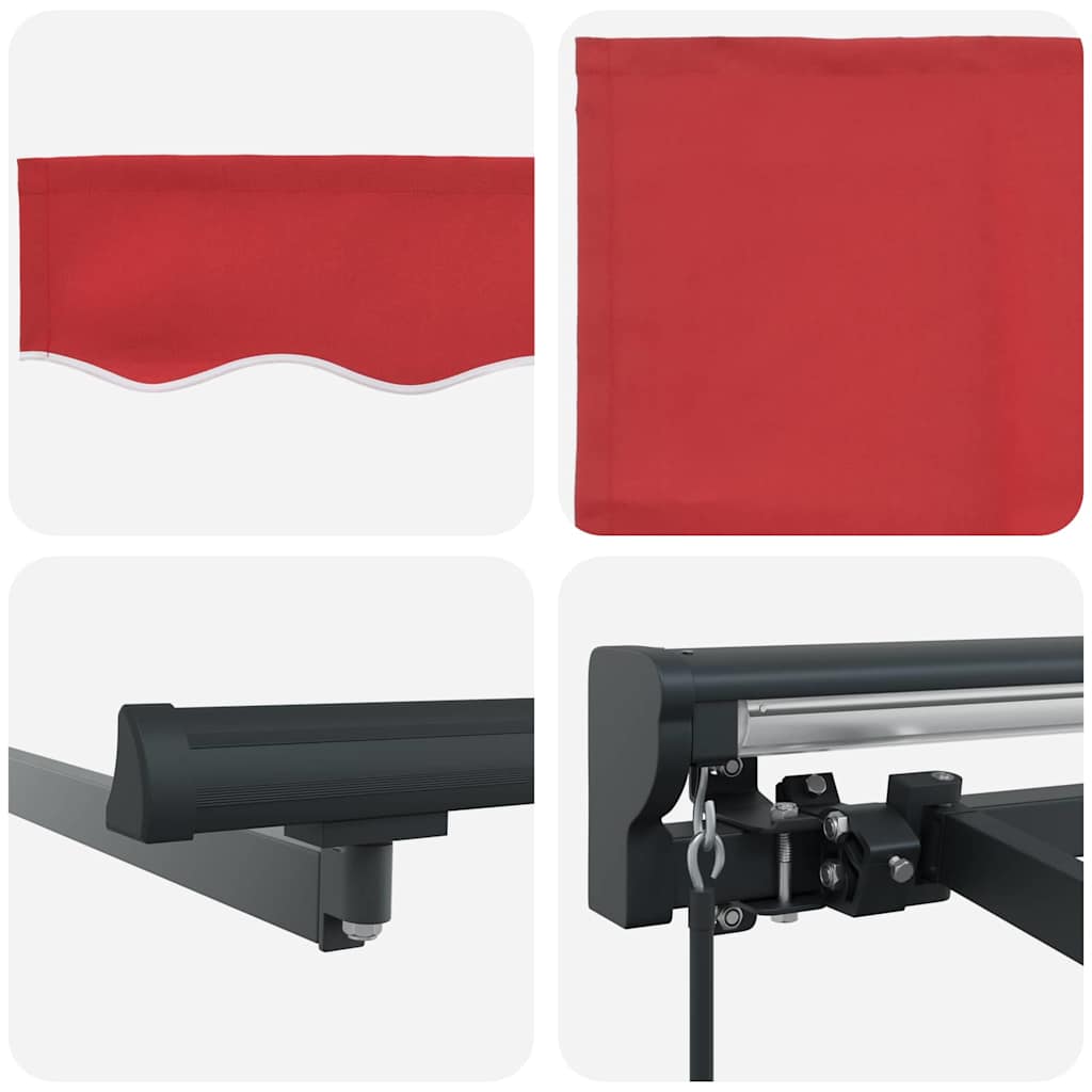 Markisenrahmen Rot 350 x 250 cm Polyester mit PU-Beschichtung