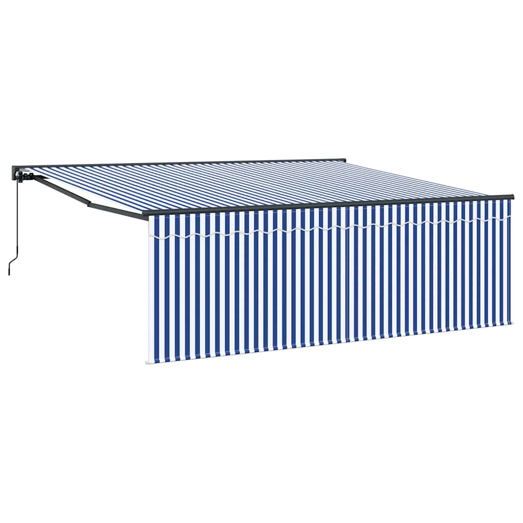 Ausziehbare Markise Blau und Weiß 400 x 300 cm