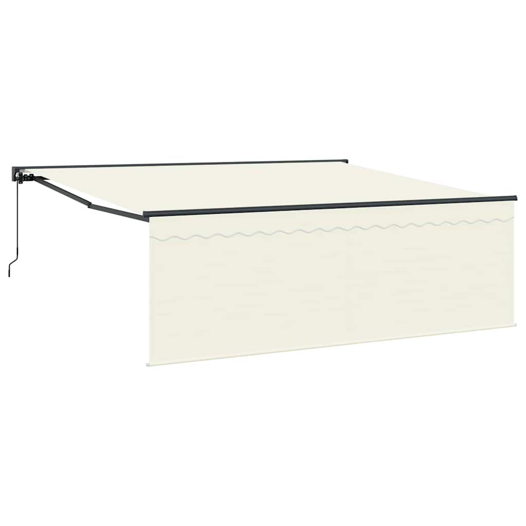 Ausziehbare Markise Creme 400 x 300 cm Polyester und Aluminium