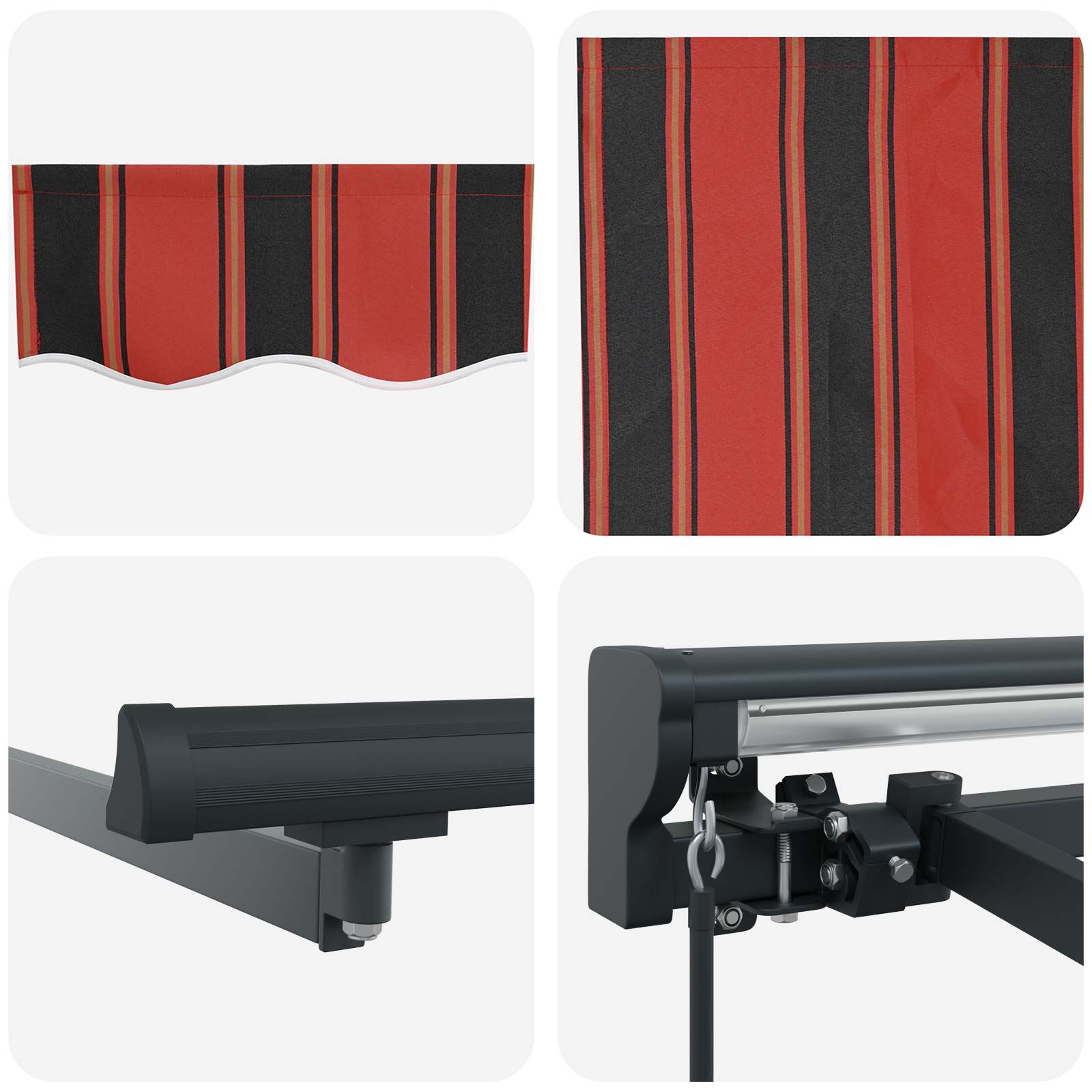 Markisenrahmen Orange und Schwarz 400 x 300 cm
