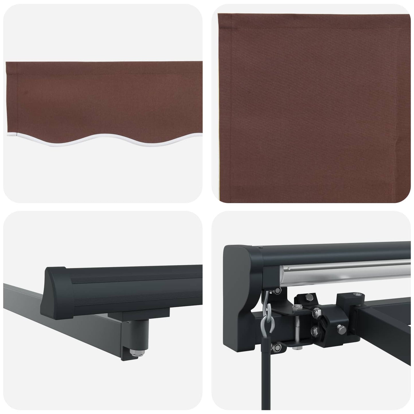 Markisenrahmen Braun 400 x 300 cm Polyester mit PU-Beschichtung