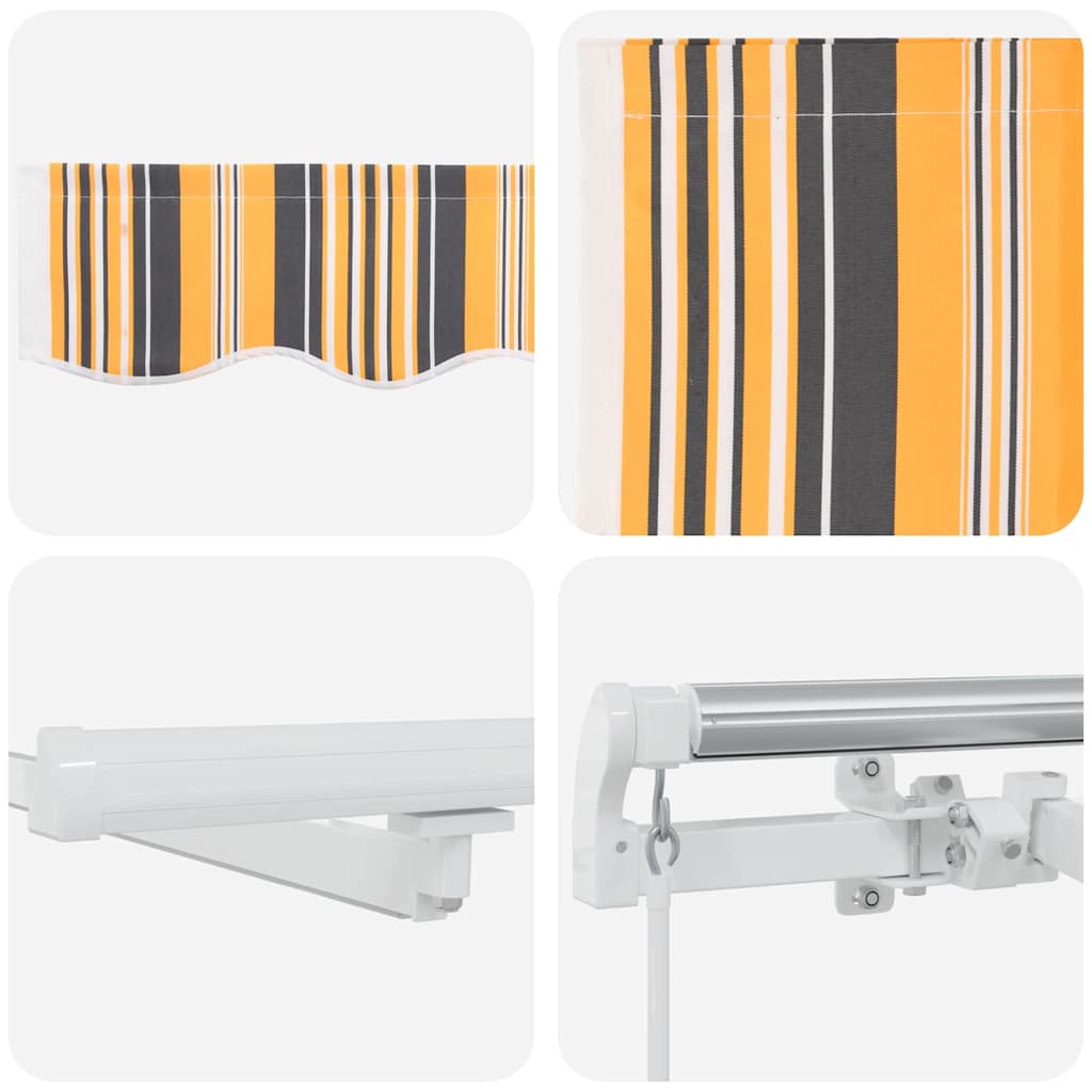 Ausziehbare Markise Mehrfarbig 400 x 300 cm Stoff und Aluminium