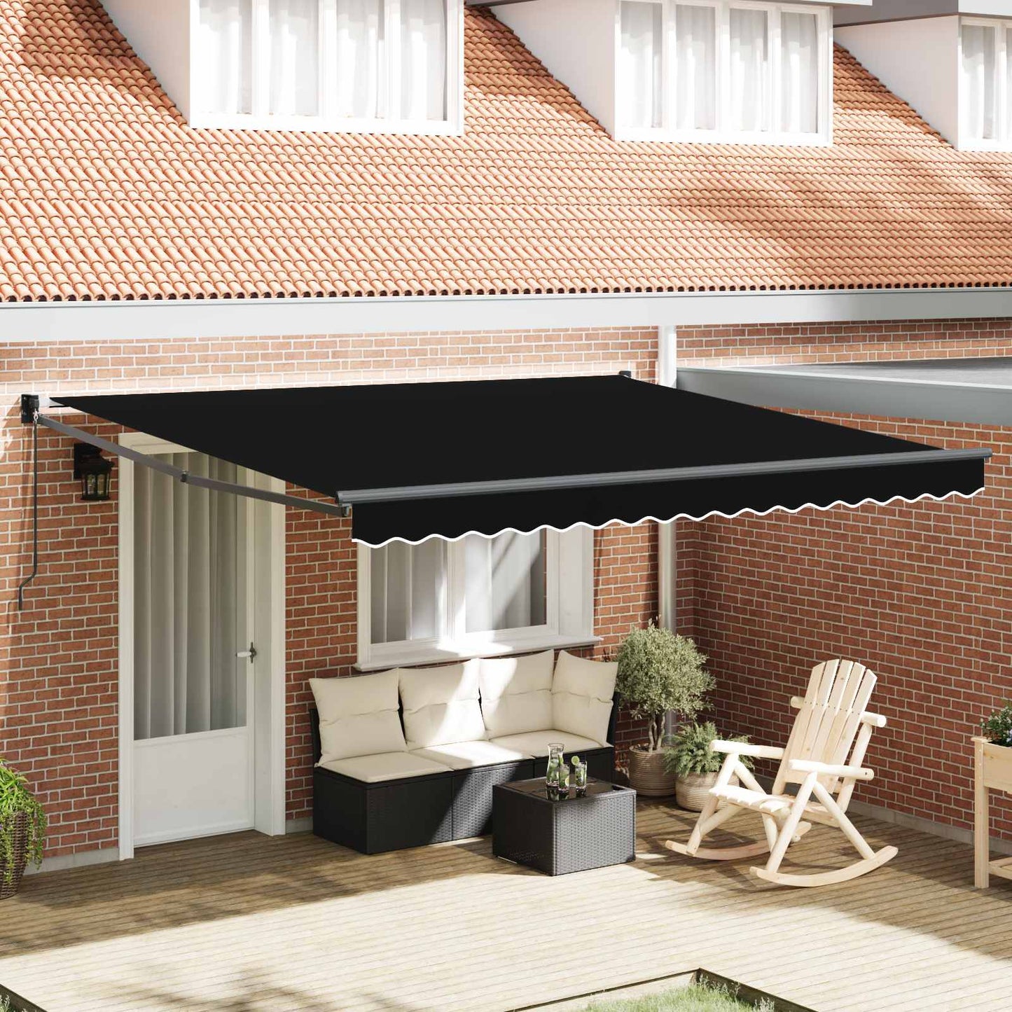 Ausziehbare Markise Schwarz 400 x 300 cm