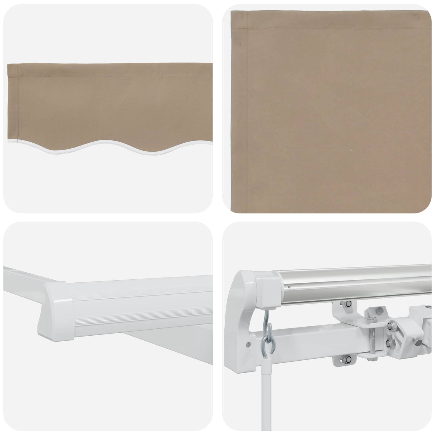 Ausziehbare Markise Beige 400 x 300 cm Polyester und Aluminium