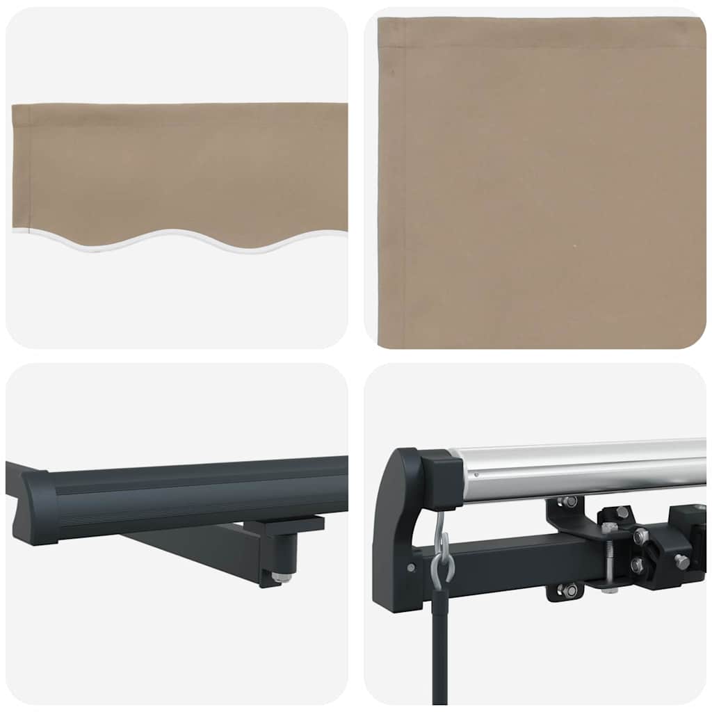 Ausziehbare Markise Beige 400 x 300 cm Polyester und Aluminium