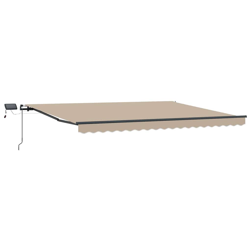 Ausziehbare Markise Beige 400 x 300 cm Stoff und Aluminium