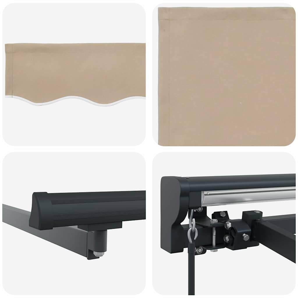 Markisenrahmen Beige 400 x 300 cm Polyester mit PU-Beschichtung