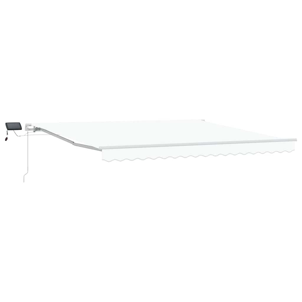 Ausziehbare Markise Weiß 400 x 300 cm Stoff und Aluminium