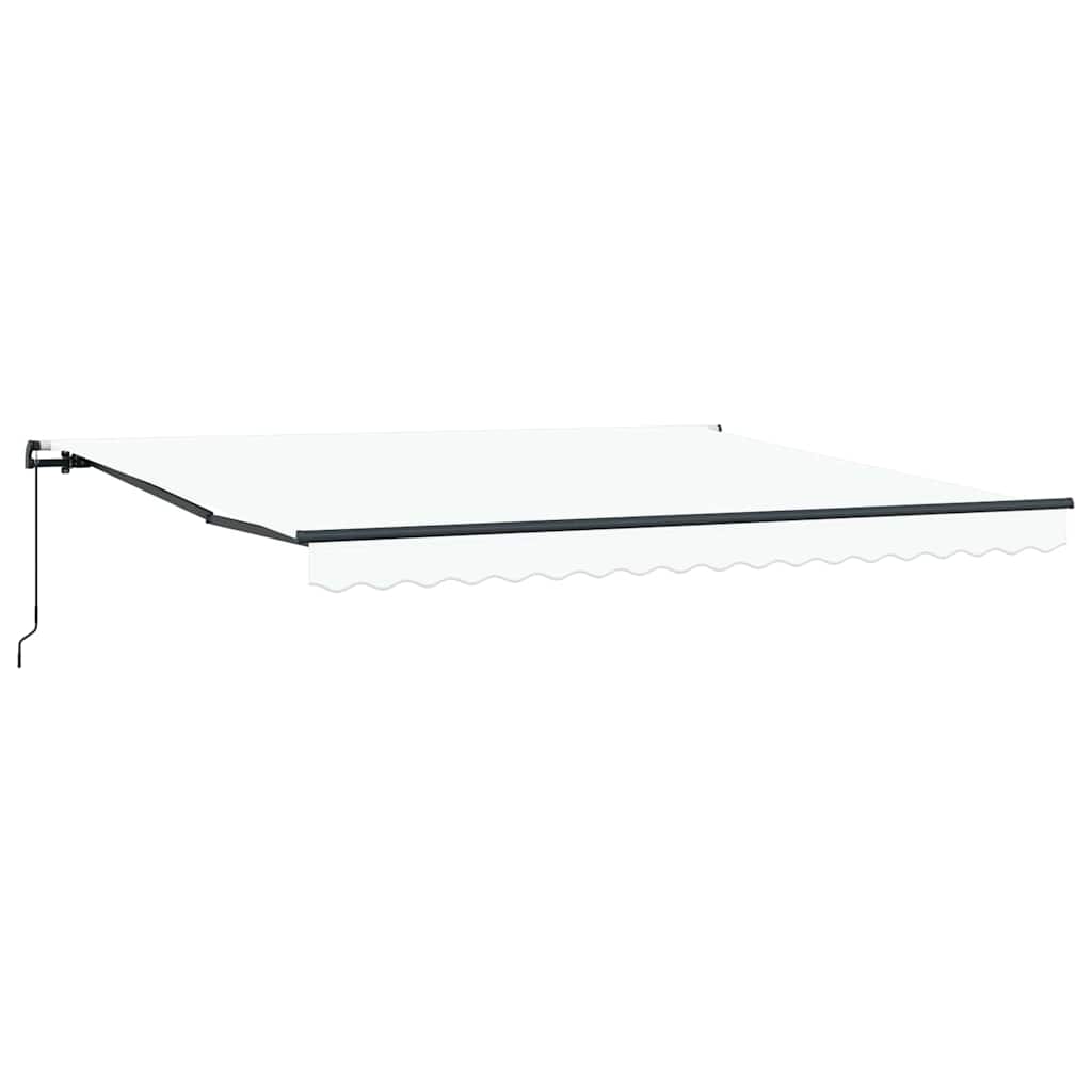 Ausziehbare Markise Weiß 400 x 300 cm Polyester und Aluminium