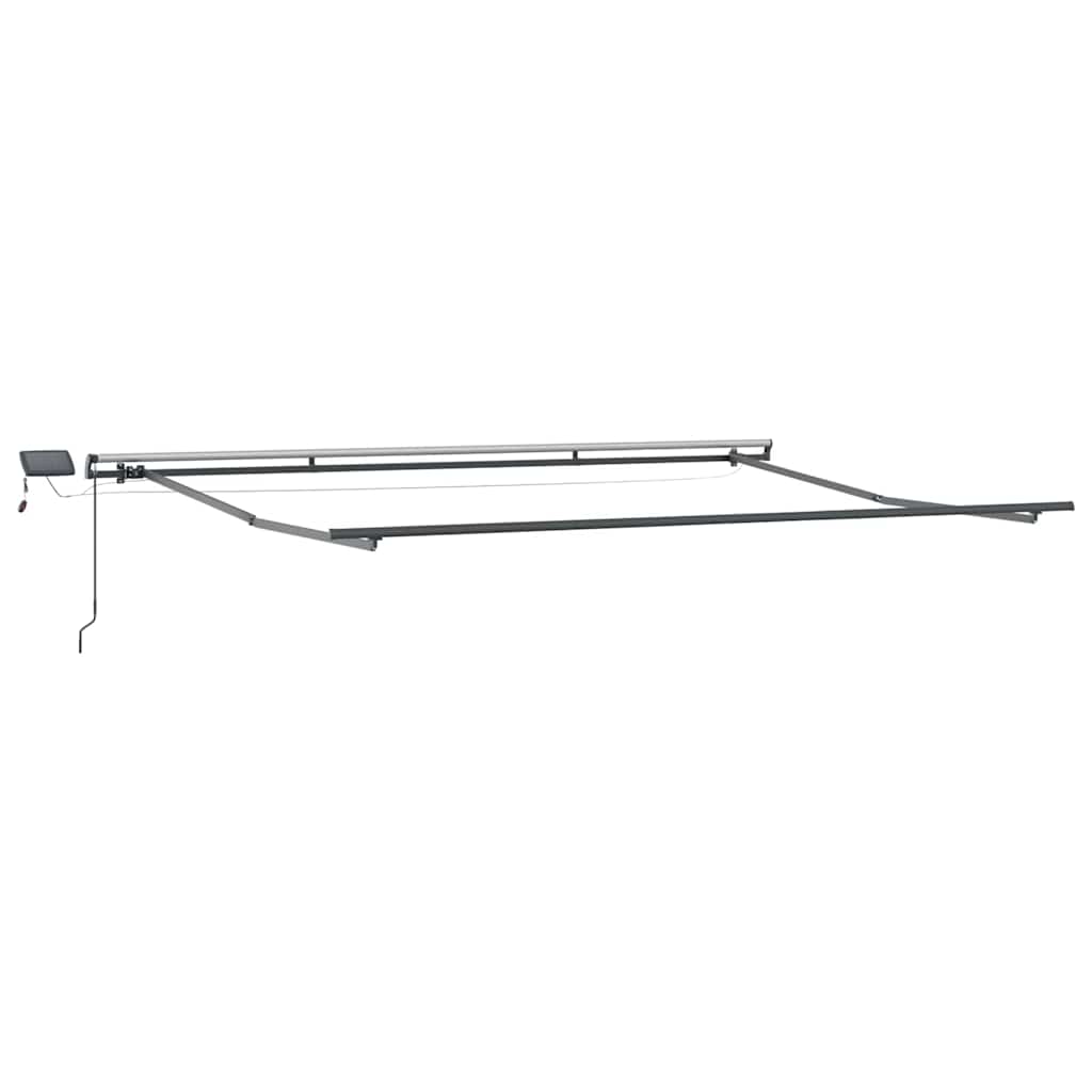 Ausziehbare Markise Weiß 400 x 300 cm Stoff und Aluminium