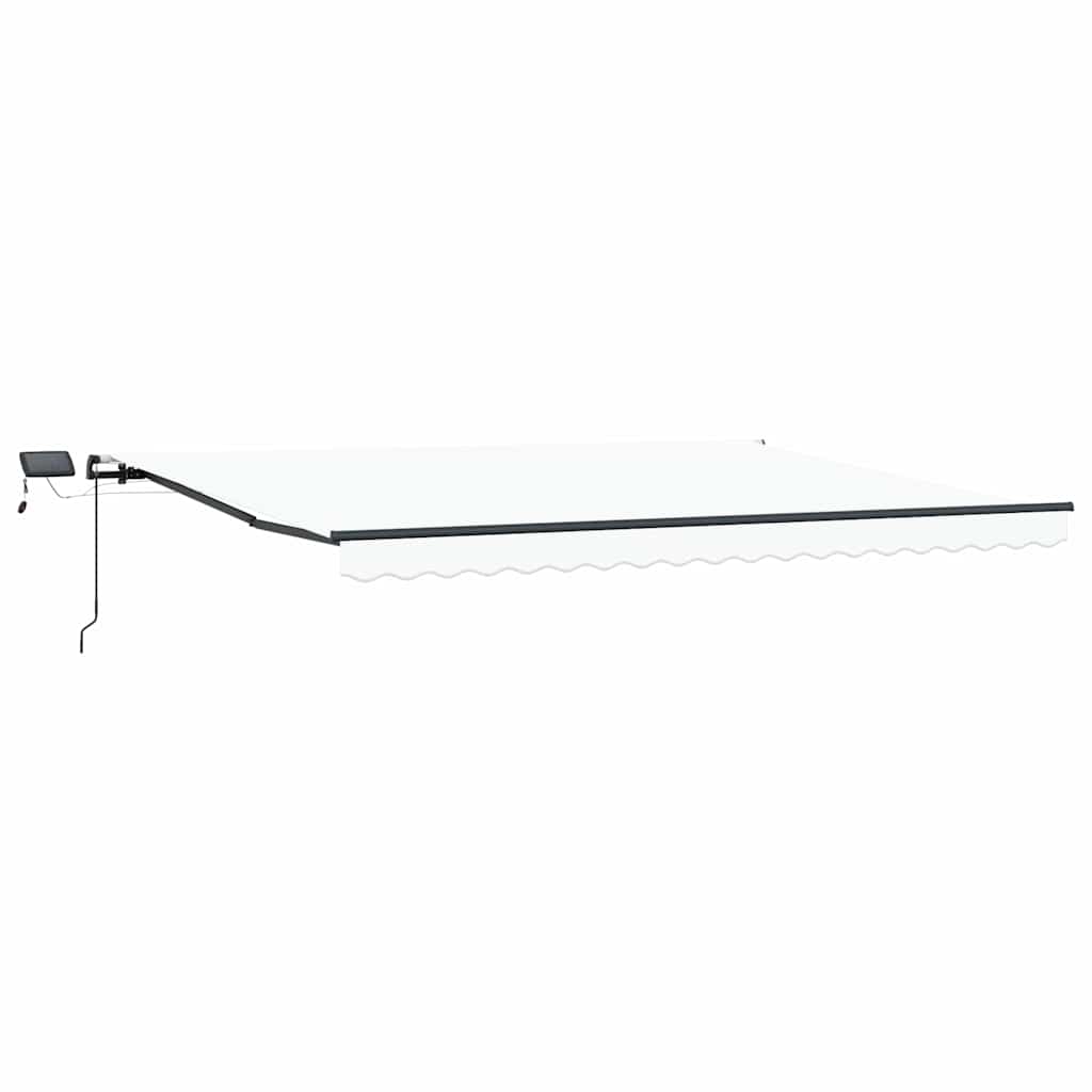 Ausziehbare Markise Weiß 400 x 300 cm Stoff und Aluminium