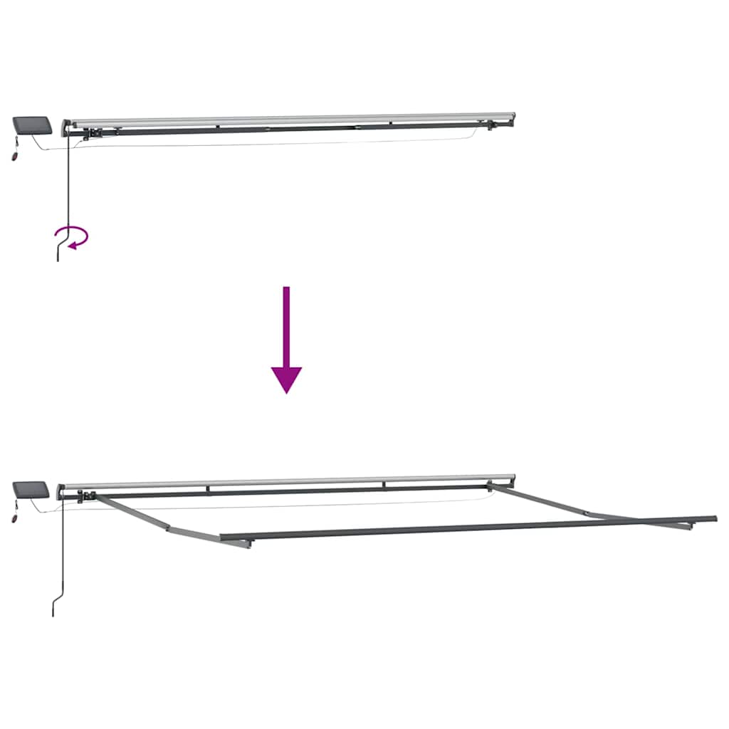 Ausziehbare Markise Weiß 400 x 300 cm Stoff und Aluminium