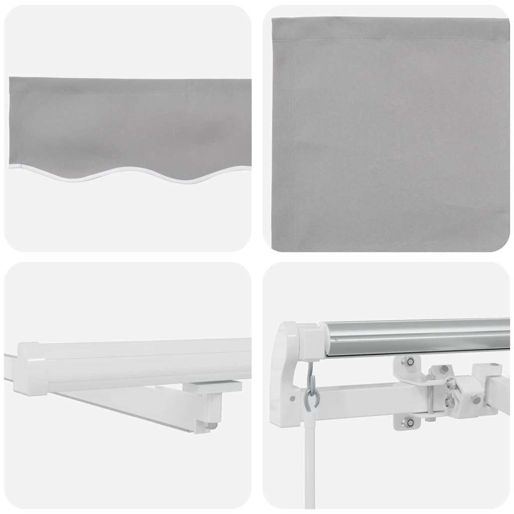 Ausziehbare Markise Hellgrau 400 x 300 cm Stoff und Aluminium
