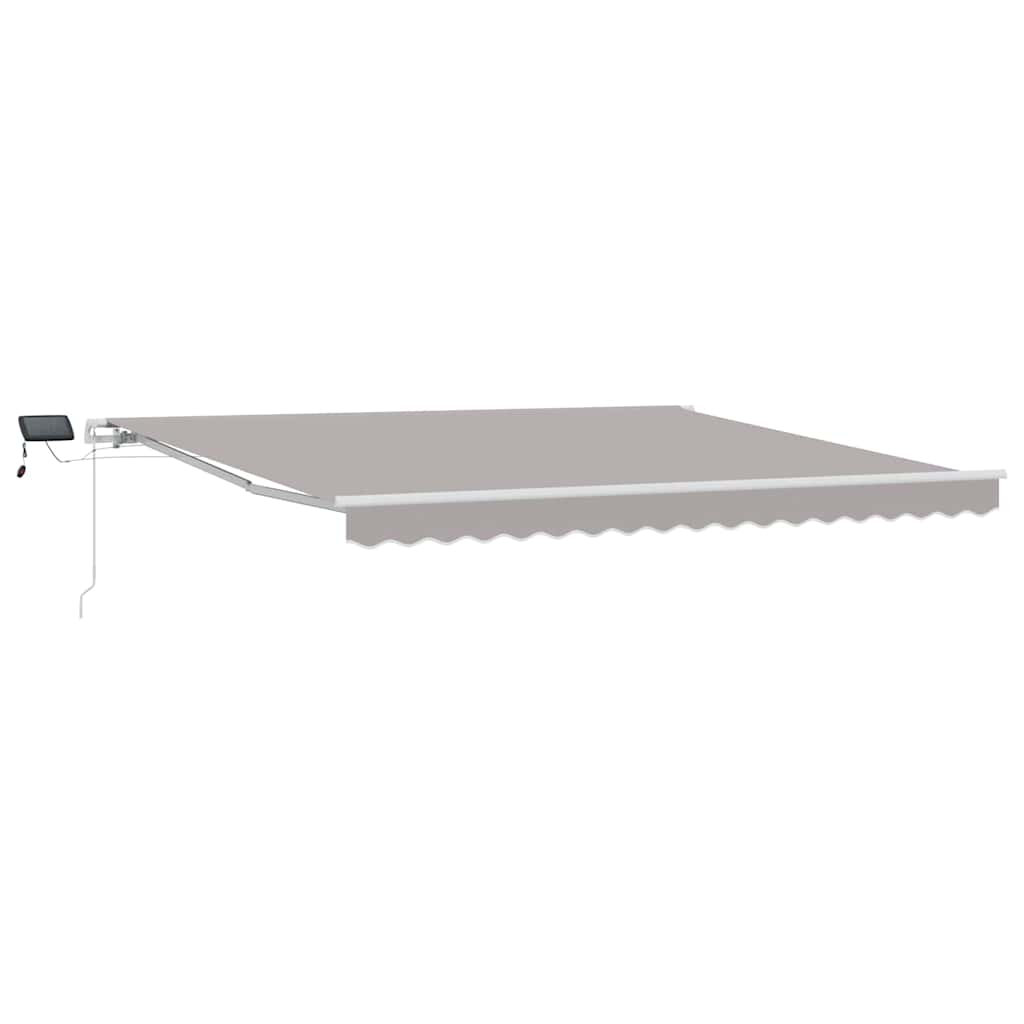 Ausziehbare Markise Hellgrau 400 x 300 cm Stoff und Aluminium