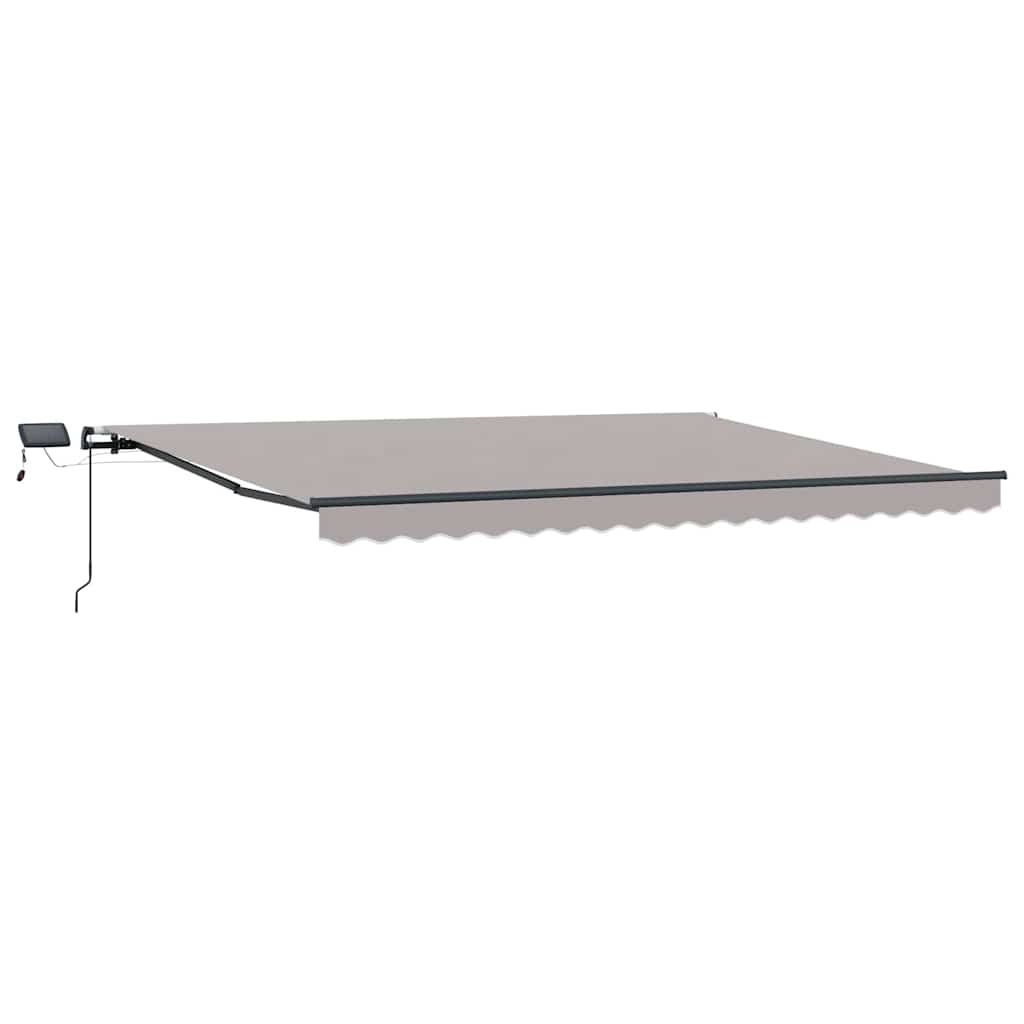 Ausziehbare Markise Hellgrau 400 x 350 cm Stoff und Aluminium