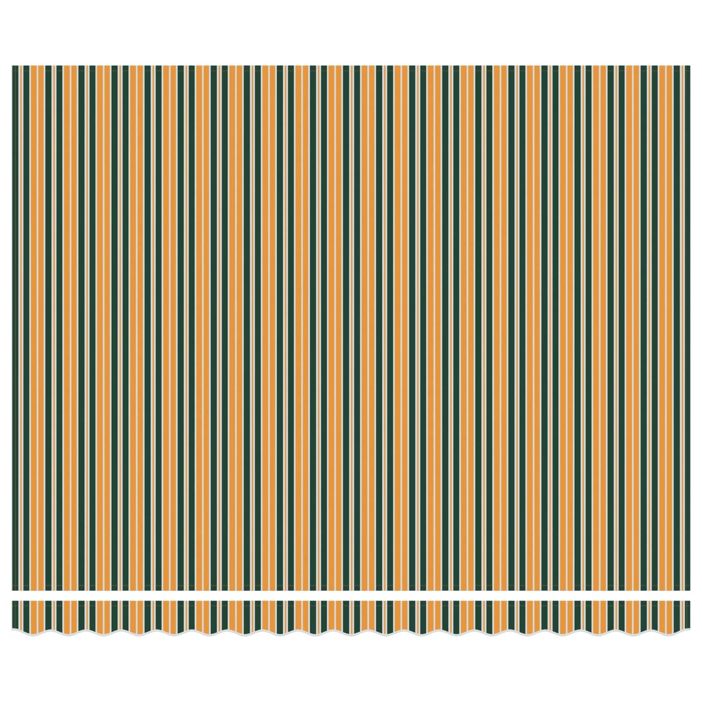 Einziehbare Markise Grün und Weiß 400 x 350 cm Stoff